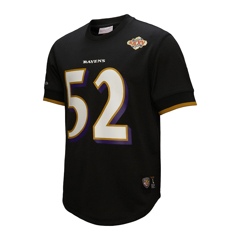 Men's Mitchell & Ness Ray Lewis Black Baltimore Ravens Retired Player Name Number Mesh Top