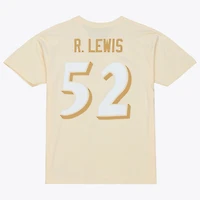 Men's Mitchell & Ness Ray Lewis Cream Baltimore Ravens Sandman Name Number T-Shirt