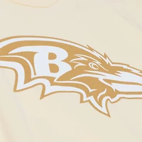 Men's Mitchell & Ness Ray Lewis Cream Baltimore Ravens Sandman Name Number T-Shirt