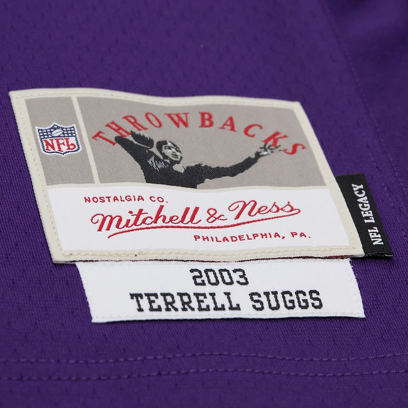 Men's Mitchell & Ness Terrell Suggs Purple Baltimore Ravens 2003 Legacy Replica Jersey