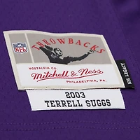 Men's Mitchell & Ness Terrell Suggs Purple Baltimore Ravens 2003 Legacy Replica Jersey