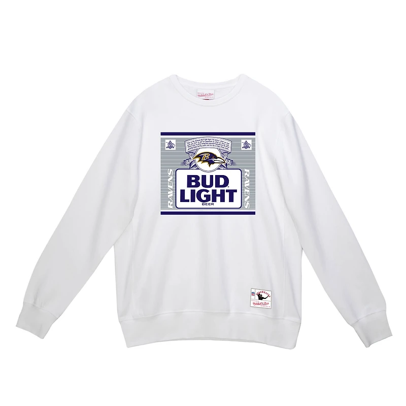 Sweat-shirt à capuche blanc The Crest des Baltimore Ravens de Mitchell & Ness x Bud Light pour homme