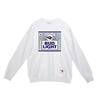 Sweat-shirt à capuche blanc The Crest des Baltimore Ravens de Mitchell & Ness x Bud Light pour homme