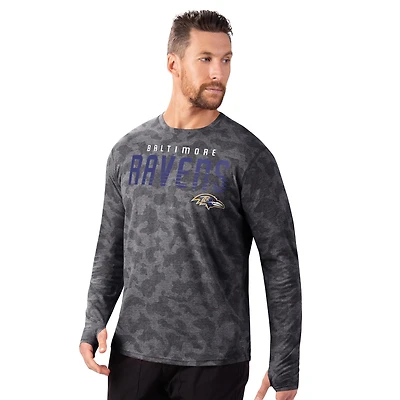 T-shirt à manches longues camouflage Performance Baltimore Ravens MSX by Michael Strahan pour homme
