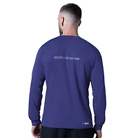 T-shirt à manches longues violet MSX by Michael Strahan pour homme, attaquant des Baltimore Ravens