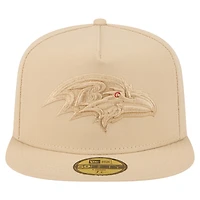 Casquette ajustée A-Frame 59FIFTY beige clair pour homme des Baltimore Ravens de New Era