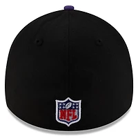 Casquette New Era 39THIRTY Flex noire/violette pour homme des Baltimore Ravens, draft NFL 2025