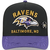 Men's New Era Black/Purple Baltimore Ravens 2025 NFL Draft On Stage A-Frame 59FIFTY Fitted Hat
