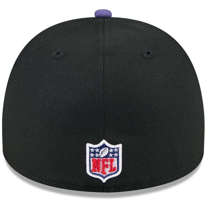 Men's New Era Black/Purple Baltimore Ravens 2025 NFL Draft On Stage A-Frame 59FIFTY Fitted Hat
