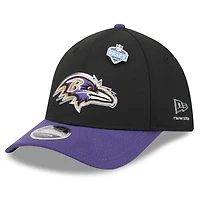 Casquette New Era Flex noire et violette Baltimore Ravens, édition spéciale NFL Draft 2026, modèle 39THIRTY M-Crown