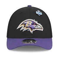 Casquette New Era Flex noire et violette Baltimore Ravens, édition spéciale NFL Draft 2026, modèle 39THIRTY M-Crown