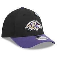 Casquette New Era Flex noire et violette Baltimore Ravens, édition spéciale NFL Draft 2026, modèle 39THIRTY M-Crown