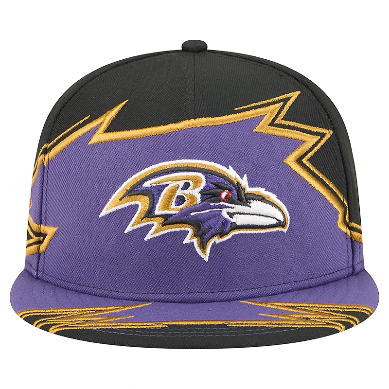 Men's New Era Black/Purple Baltimore Ravens Break 59FIFTY Fitted Hat