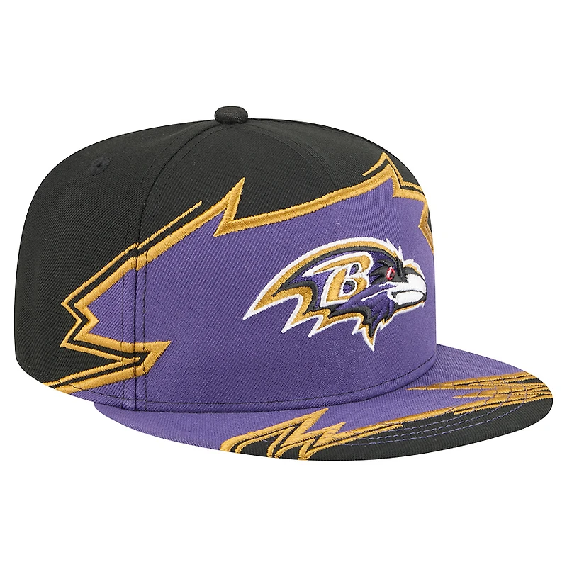 Men's New Era  Black/Purple Baltimore Ravens Break 59FIFTY Fitted Hat