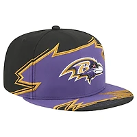 Men's New Era  Black/Purple Baltimore Ravens Break 59FIFTY Fitted Hat