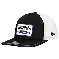 Men's New Era Black/White Baltimore Ravens Patch 19TWENTY Adjustable Hat