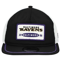 Casquette ajustable New Era 19TWENTY noire/blanche pour homme, avec patch Baltimore Ravens