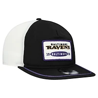 Casquette ajustable New Era 19TWENTY noire/blanche pour homme, avec patch Baltimore Ravens