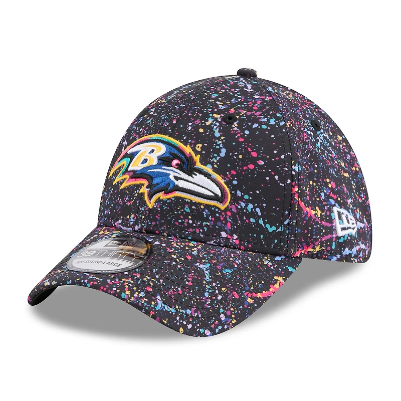 Casquette New Era noire Baltimore Ravens 2025 NFL Crucial Catch 39THIRTY Flex pour homme