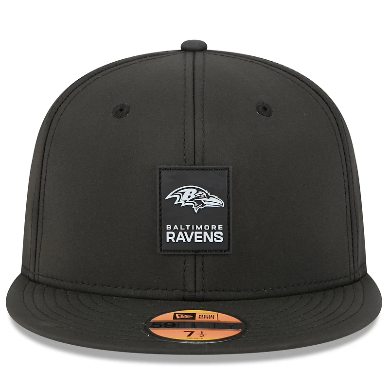 Men's New Era Black Baltimore Ravens 2025 Sideline 59FIFTY Fitted Hat