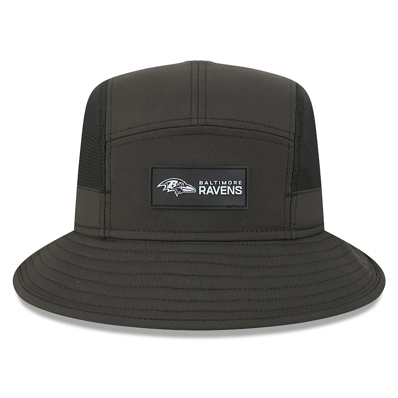Men's New Era Black Baltimore Ravens 2025 Sideline  Bucket Hat