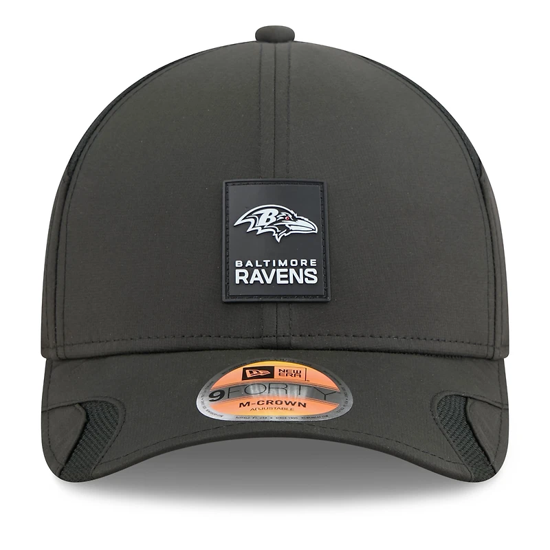 Casquette ajustable M-Crown 9FORTY noire New Era pour homme, édition 2025 des Baltimore Ravens