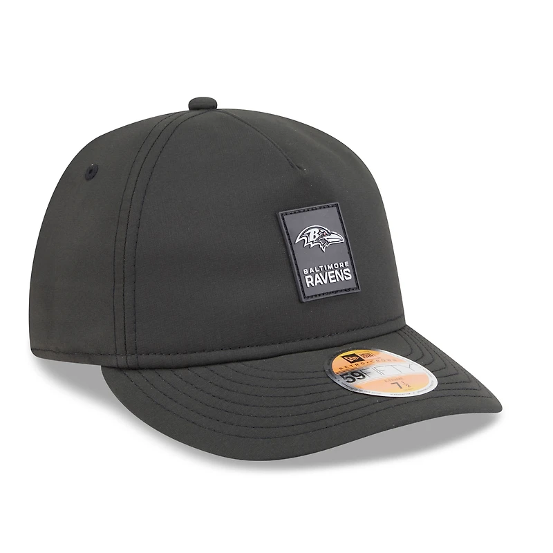 Casquette ajustée New Era 59FIFTY noire Baltimore Ravens 2025 Sideline Retro Crown pour homme
