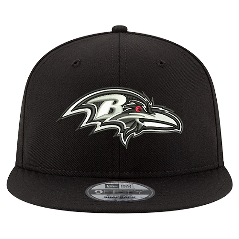 Casquette snapback New Era noire Baltimore Ravens 30e anniversaire 9FIFTY pour homme