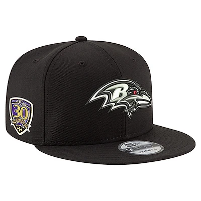 Men's New Era  Black Baltimore Ravens 30th Anniversary 9FIFTY Snapback Hat