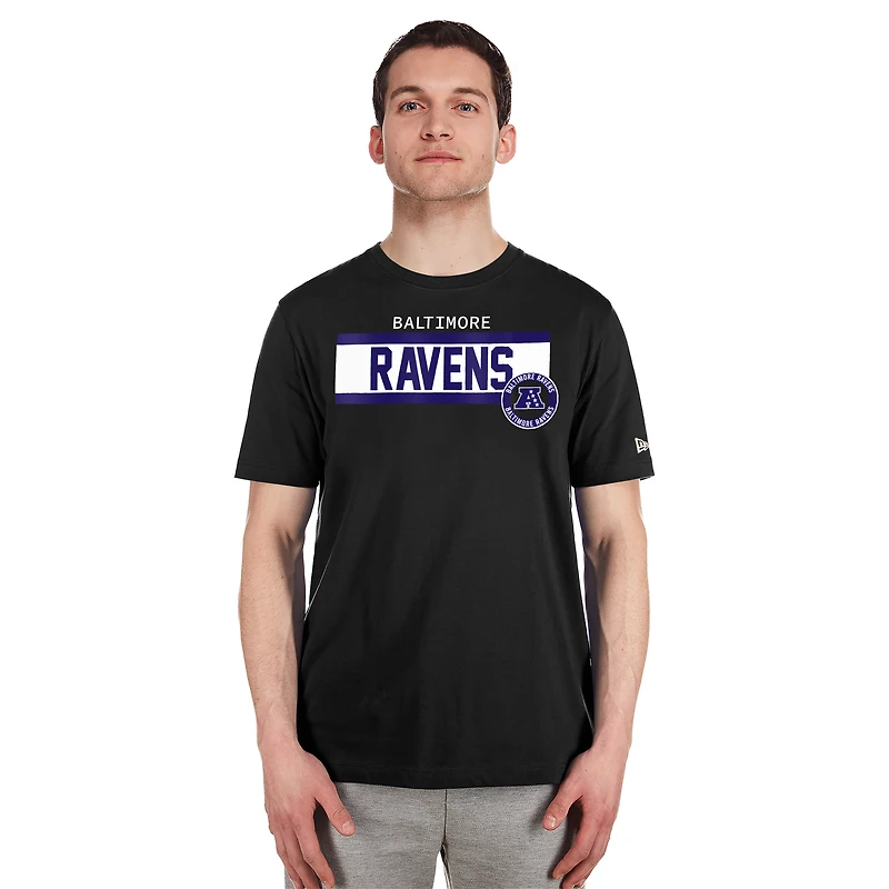 T-shirt imprimé haute densité Baltimore Ravens 3rd Down pour homme New Era noir