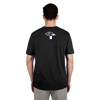 Men's New Era  Black Baltimore Ravens 3rd Down High Density Print T-Shirt