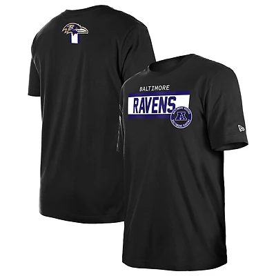 Men's New Era  Black Baltimore Ravens 3rd Down High Density Print T-Shirt