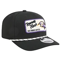 Casquette extensible à pression Chant 9SEVENTY noire des Baltimore Ravens de New Era pour homme