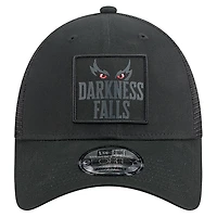 Casquette ajustable New Era 9FORTY noire Baltimore Ravens Darkness Falls pour homme