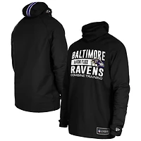 Sweat à capuche fonctionnel noir rayures tri-blend pour homme des Baltimore Ravens de New Era