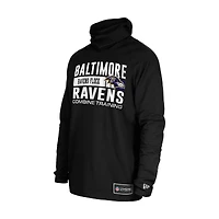 Sweat à capuche fonctionnel noir rayures tri-blend pour homme des Baltimore Ravens de New Era