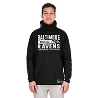 Sweat à capuche fonctionnel noir rayures tri-blend pour homme des Baltimore Ravens de New Era