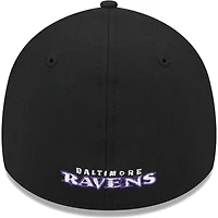 Men's New Era Black Baltimore Ravens  Main 39THIRTY Flex Hat