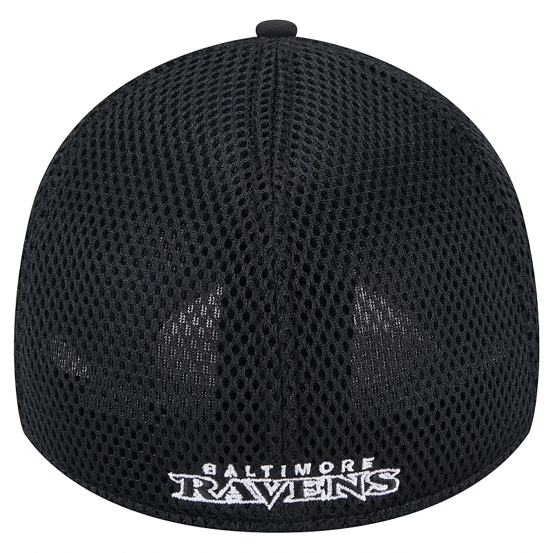 Men's New Era Black Baltimore Ravens Main Neo 39THIRTY Flex Hat