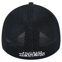 Men's New Era Black Baltimore Ravens Main Neo 39THIRTY Flex Hat