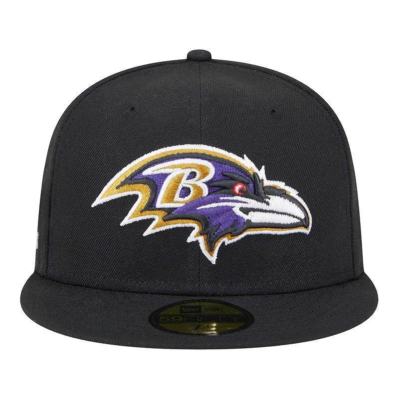 Men's New Era Black Baltimore Ravens  Main Patch 59FIFTY Fitted Hat