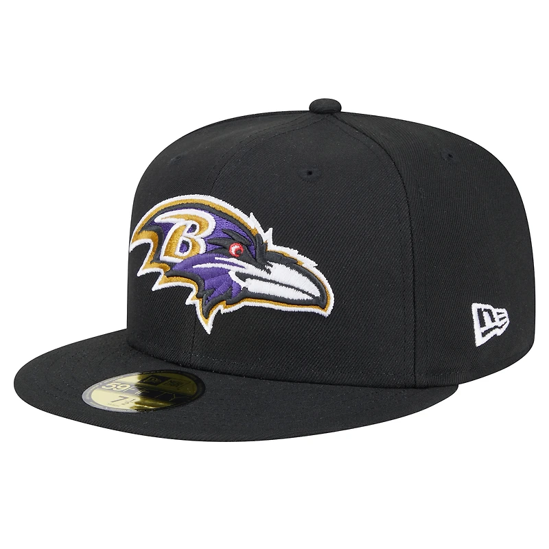 Men's New Era Black Baltimore Ravens  Main Patch 59FIFTY Fitted Hat