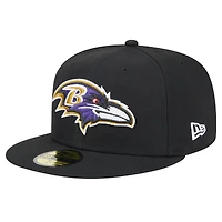 Men's New Era Black Baltimore Ravens  Main Patch 59FIFTY Fitted Hat