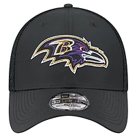 Casquette New Era noire Outline 39THIRTY Flex des Baltimore Ravens pour homme