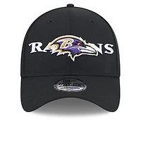 Casquette extensible 39THIRTY noire New Era pour homme avec logo superposé des Baltimore Ravens