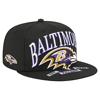 Casquette ajustée surdimensionnée 59FIFTY noire des Baltimore Ravens de New Era pour homme