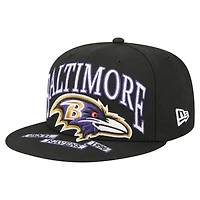 Casquette ajustée surdimensionnée 59FIFTY noire des Baltimore Ravens de New Era pour homme