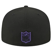 Casquette ajustée surdimensionnée 59FIFTY noire des Baltimore Ravens de New Era pour homme