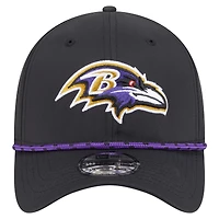 Casquette perforée 39THIRTY Flex noire New Era pour homme des Baltimore Ravens