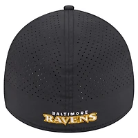 Casquette perforée 39THIRTY Flex noire New Era pour homme des Baltimore Ravens